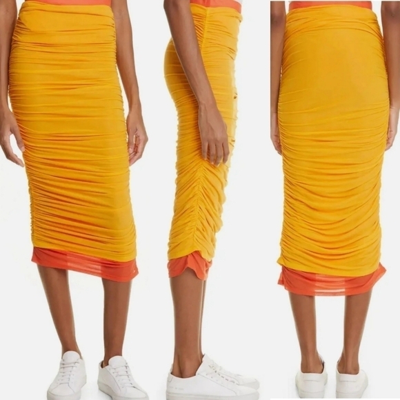 New Simon Miller MESH Stretch Pluto Sunset Orange Maxi Skirt/Swim Cover-Up XS - Picture 9 of 17